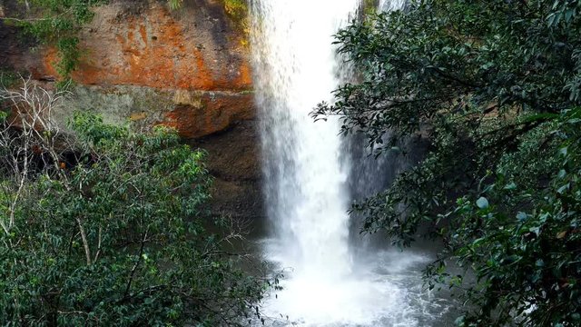 4k of Haew Suwat Waterfall in Khao Yai National Park, Thailand