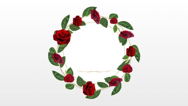 Photo frame for copy space with decorative red rose