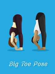 Manga Style Cartoon Yoga Big Toe Pose