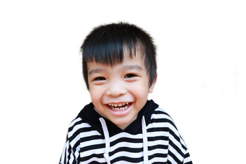 Boxing boy on color background