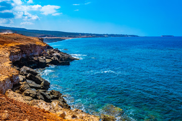 Ragged coast of Akamas peninsula on Cyprus