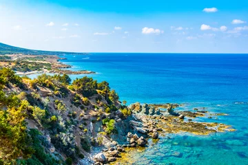 Fotobehang Cyprus Rafelige kust van het schiereiland Akamas op Cyprus
