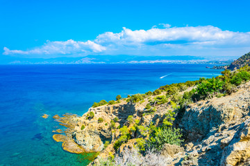 Ragged coast of Akamas peninsula on Cyprus