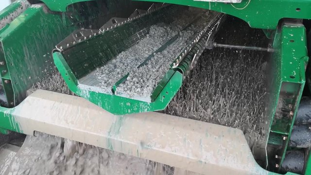 Shale shaker on an offshore oil rig separating the cutting from water based mud