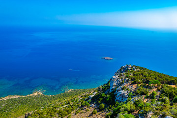 Ragged coast of Akamas peninsula on Cyprus