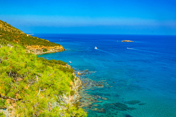 Ragged coast of Akamas peninsula on Cyprus