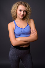 Young beautiful sport woman ready for gym