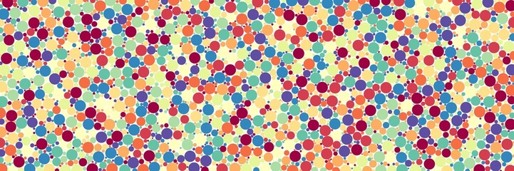 Sparse watercolor confetti dot colorful on white background. Chaotic pattern circle. Aspect Ratio 3:1
