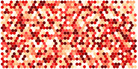 Hexagon grid background texture pattern colorful . Honeycomb vector background. Isometric geometry. Aspect Ratio 2:1