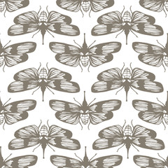 Seamless pattern with butterflies.