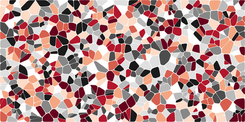 Stained glass colorful voronoi with fillet, vector abstract. Irregular cells background pattern. 2D Geometric shapes. Aspect Ratio 2:1
