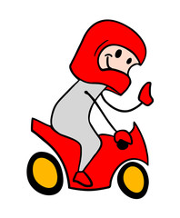 Motorbike rider illustration