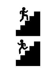 climbing and going down stairs symbols