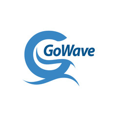 Go Wave. Initial letter G logo concept design template