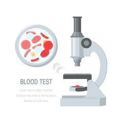 Blood test concept, vector design in flat style