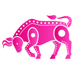 Colored Zodiac, Astrology Illustration - Taurus