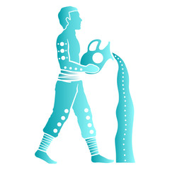 Colored Zodiac, Astrology Illustration - Aquarius