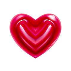 Heart of candy. Sweet happy valentines day, romantic love from caramel good isolated illustration. Sugar design dessert Vector closeup