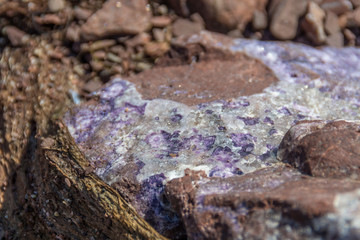 Fluorites in sandstone on the shore of the White Sea
