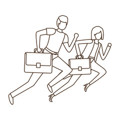 business couple with portfolio avatar character