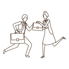 business couple with portfolio avatar character