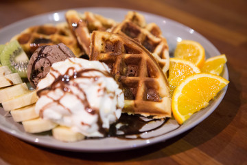 Ice cream waffles