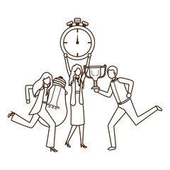 group of business with set icons