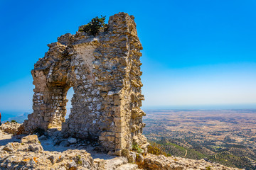 Ruins of Kantara castle in the northern Cyprus © dudlajzov