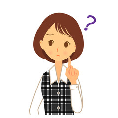 制服を着た女性　考える　上半身