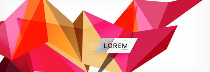 Mosaic triangular low poly style abstract geometric background. Polygonal vector. Abstract white bright technology design.