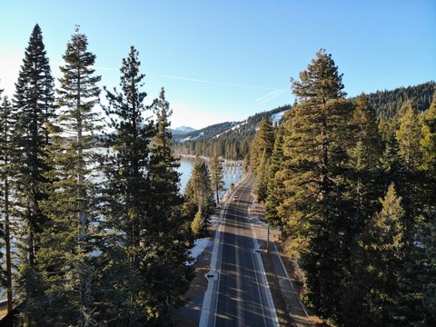 Road View On Tahoe Lake