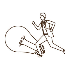 Businessman with lightbulb avatar character