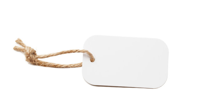 Label price tag white isolated
