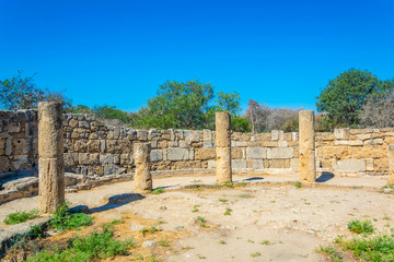 Ruins of Gymnasium at ancient Salamis archaeological site near Famagusta, Cyprus