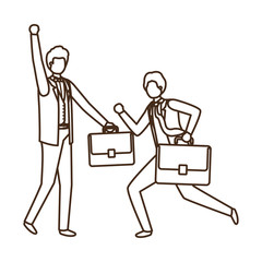 business men with portfolio avatar character