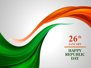 Happy Republic Day of India tricolor background for 26 January
