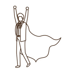 businessman with hero cape avatar character
