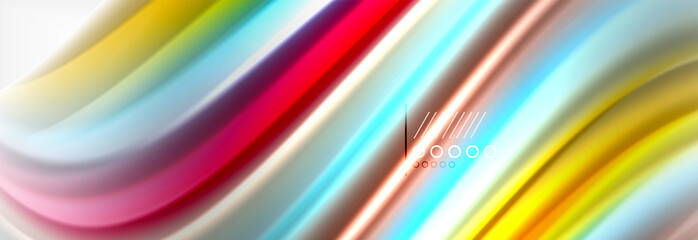 Abstract wave lines liquid fluid rainbow style color stripes background. Artistic illustration for presentation, app wallpaper, banner or poster