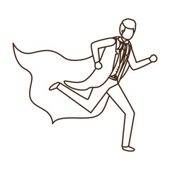 businessman with hero cape avatar character