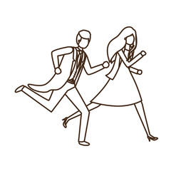 Obraz na płótnie Canvas business couple avatar character