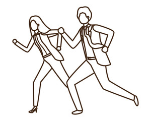 Obraz na płótnie Canvas business couple avatar character
