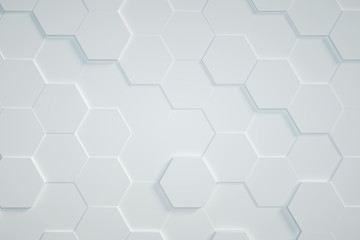 white Hexagonal background,3D render