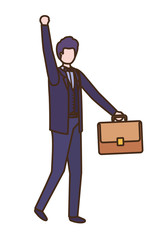 business man with portfolio avatar character