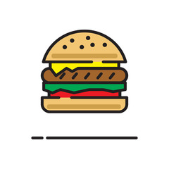 Burger icon on white background for graphic and web design, Modern simple vector sign. Internet concept. Trendy symbol for website design web button or mobile app
