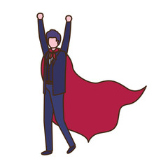 businessman with hero cape avatar character
