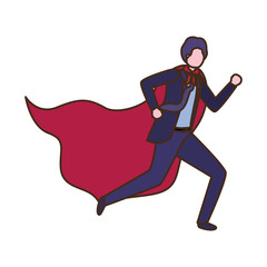 businessman with hero cape avatar character