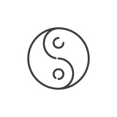 Yin Yang line icon. linear style sign for mobile concept and web design. Yin and yang outline vector icon. Harmony and balance symbol, logo illustration. Pixel perfect vector graphics