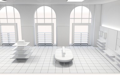 shop, mall, shopping mall, interior visualization, 3D illustration