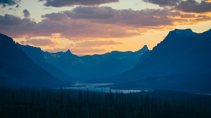 Glorious sunset in Glacier National Park