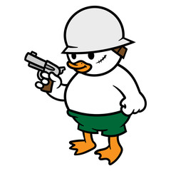 Cartoon Duck With Gun